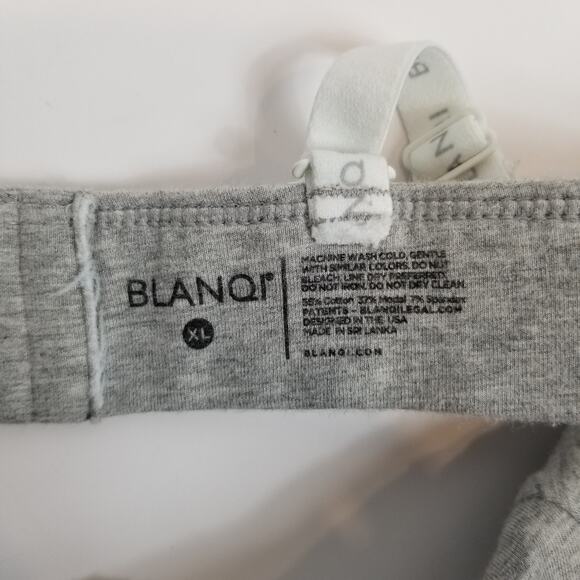 Blanqi Women's Gray Jersey Knit Adjustable Convertible Strap Nursing Bra XL - Picture 3 of 4